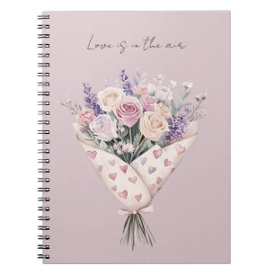 Cuaderno Rosas de Crema Rosa Precioso Lavanda Amor Floral