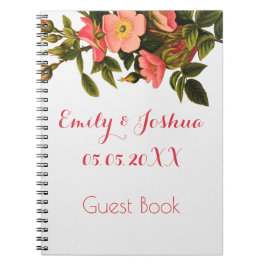 Cuaderno Rosas de época bello botánico rosado
