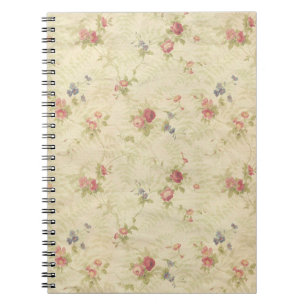 Cuaderno Rosas de época con un viejo patrón de tela angusti