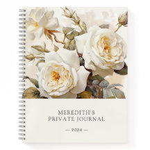 Rosas de época floral blanca personalizada