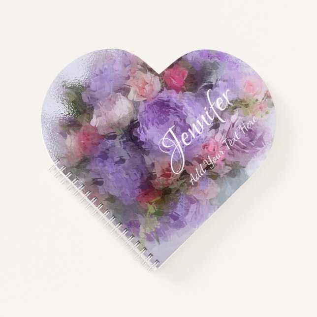 Cuaderno Rosas de flores de plantilla modernos con pintura  (Anverso)