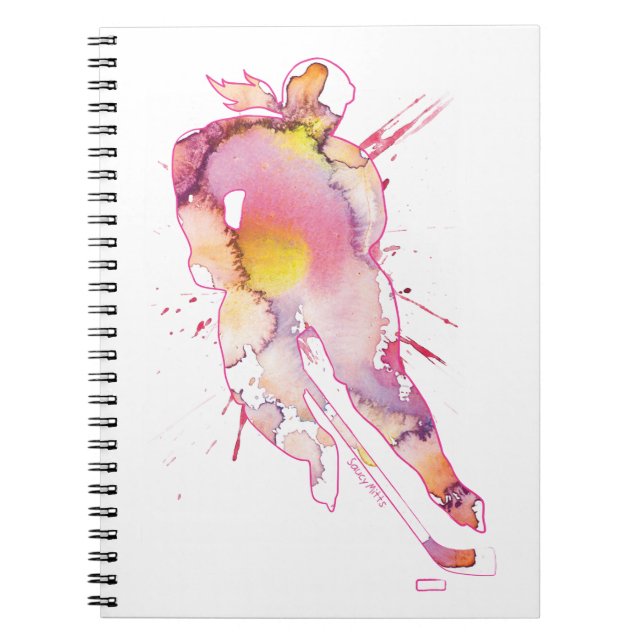 Cuaderno Rosas de la acuarela del hockey (Frente)