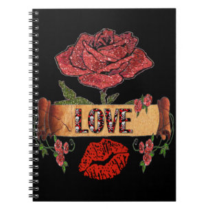 Cuaderno ROSAS de la RAB Rockabilly, amor y labios