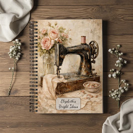 Cuaderno Rosas de Máquina de Coser Vintage