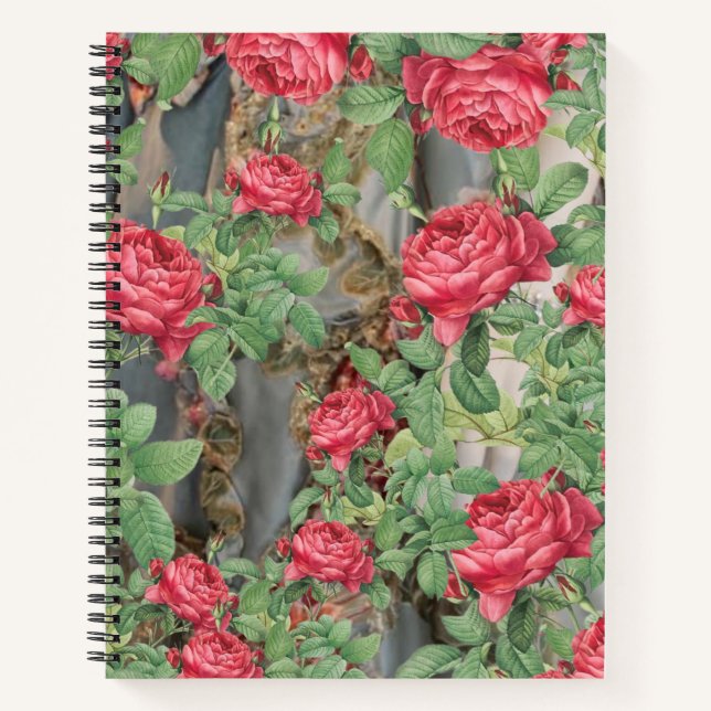 Cuaderno Rosas de Victoria Las hojas verdes en gris (Anverso)
