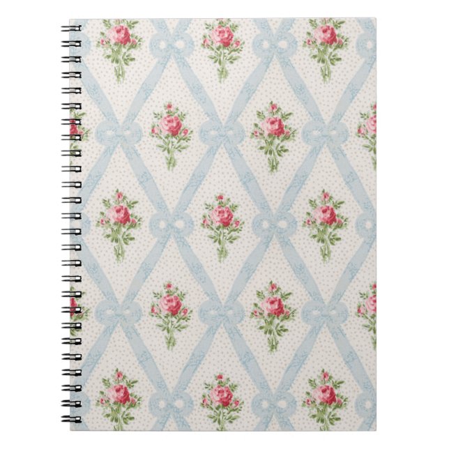 Cuaderno Rosas de Victoria Rosa con Entramado Azul (Frente)