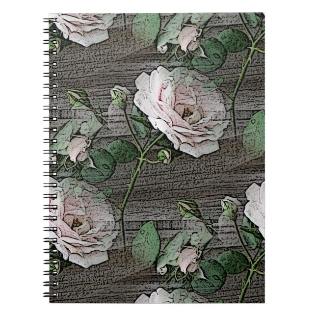 Cuaderno Rosas del tiempo en la madera (Frente)