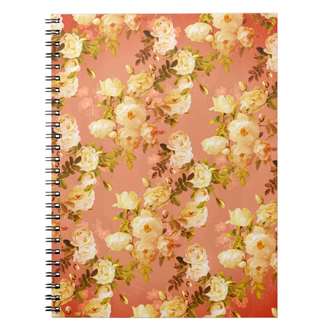 Cuaderno Rosas dulces sobre el Naranja (Frente)