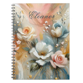 Cuaderno Rosas Elegantes en tonos pálidos Personalizadas