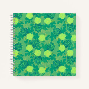 Cuaderno Rosas en negrita oro verde