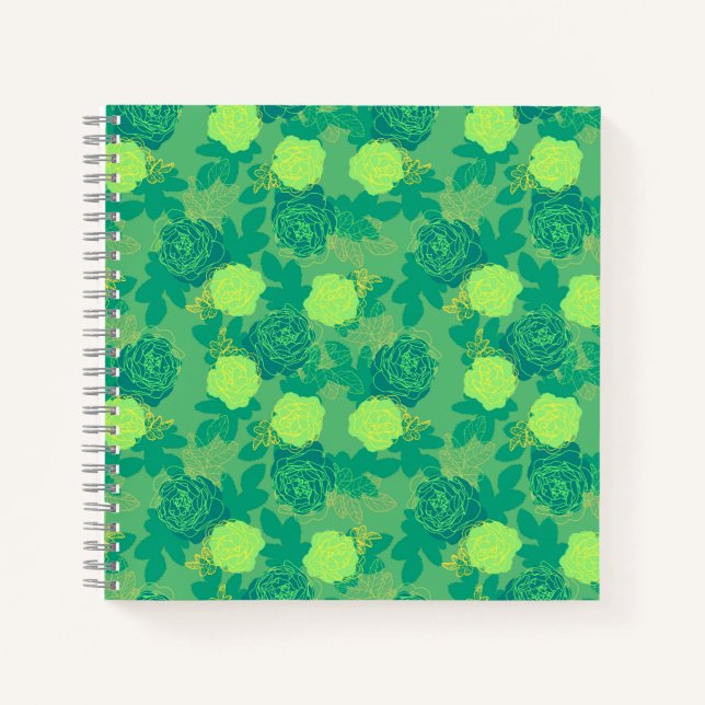 Cuaderno Rosas en negrita oro verde (Anverso)