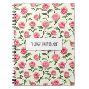 Cuaderno Rosas Florales Rosa Crema Bonitas