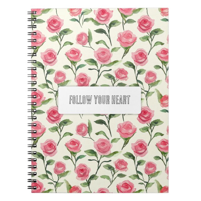 Cuaderno Rosas Florales Rosa Crema Bonitas (Frente)