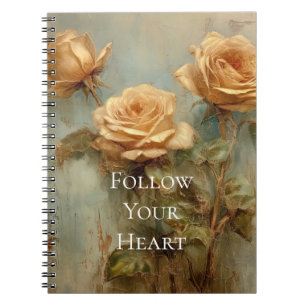 Cuaderno Rosas Florales Rosadas Románticas