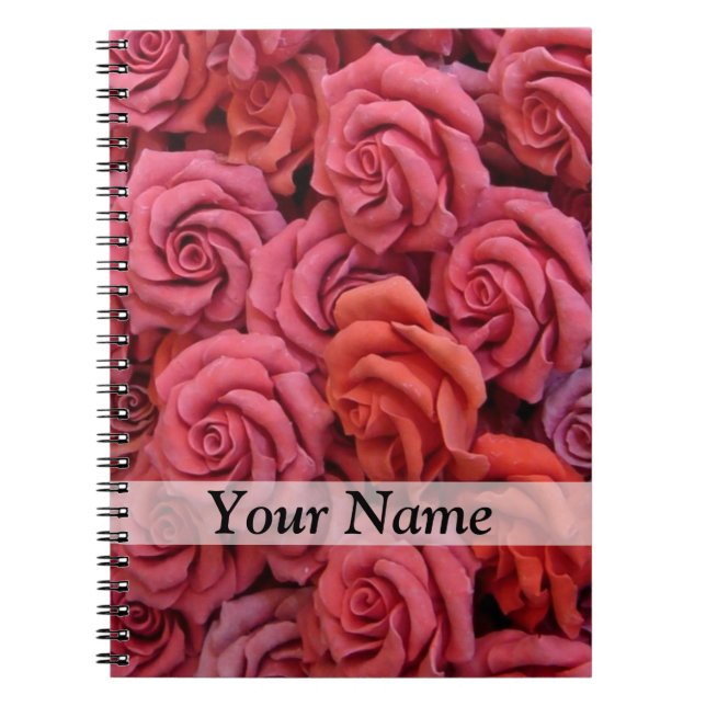 Cuaderno Rosas florales rosas (Frente)