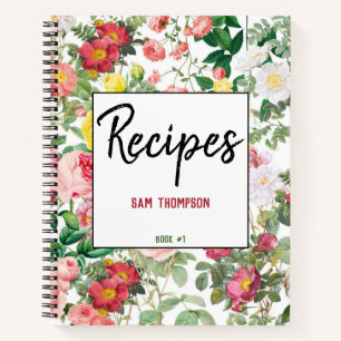 Cuaderno Rosas florales Vintage Spring Garden Recetas