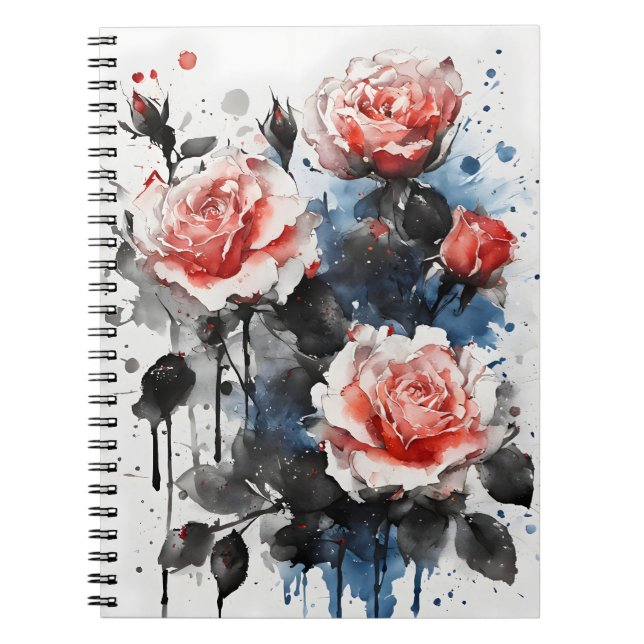 Cuaderno Rosas - Flores de acuarela (Frente)