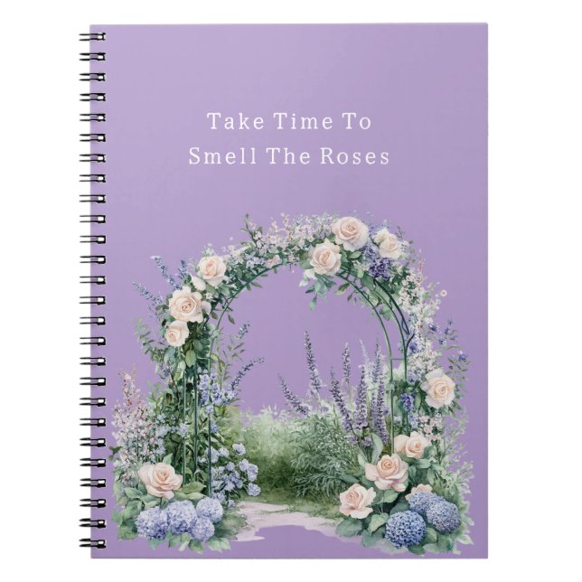 Cuaderno Rosas Flores Rosa Rosado Azul Púrpura Románticas (Frente)