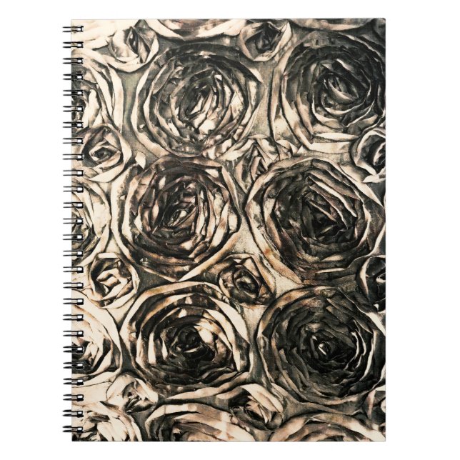 Cuaderno Rosas Glamour Oro Bronce Floral Rústico Glam (Frente)