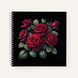Cuaderno Rosas góticas rojas