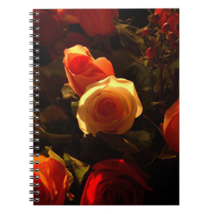 Cuaderno Rosas I, naranja, rojo y gloria del oro