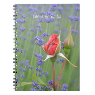 Cuaderno Rosas Lavanda Floral (mi fotografía)