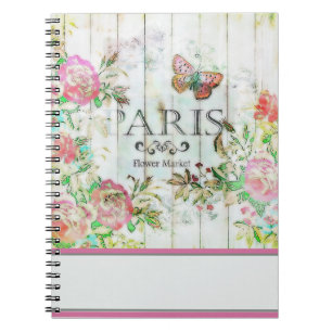 Cuaderno Rosas ligeras sobre madera