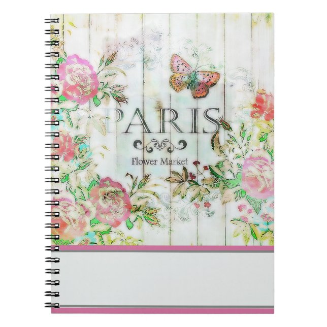 Cuaderno Rosas ligeras sobre madera (Frente)