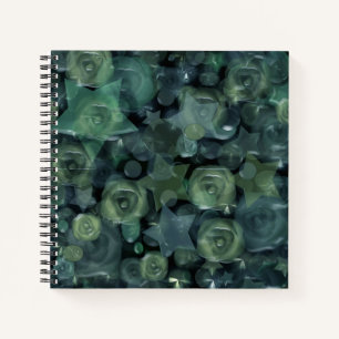 Cuaderno Rosas líquidos 3D de azulejos de vidrio y estrella