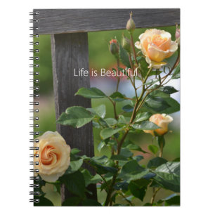 Cuaderno Rosas Melocotón Valla Floral (mi fotografía)