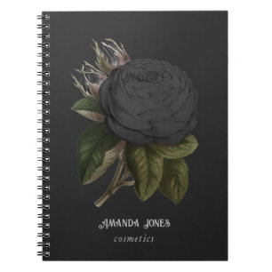 Cuaderno Rosas Negras Personalizadas Góticas Vintage