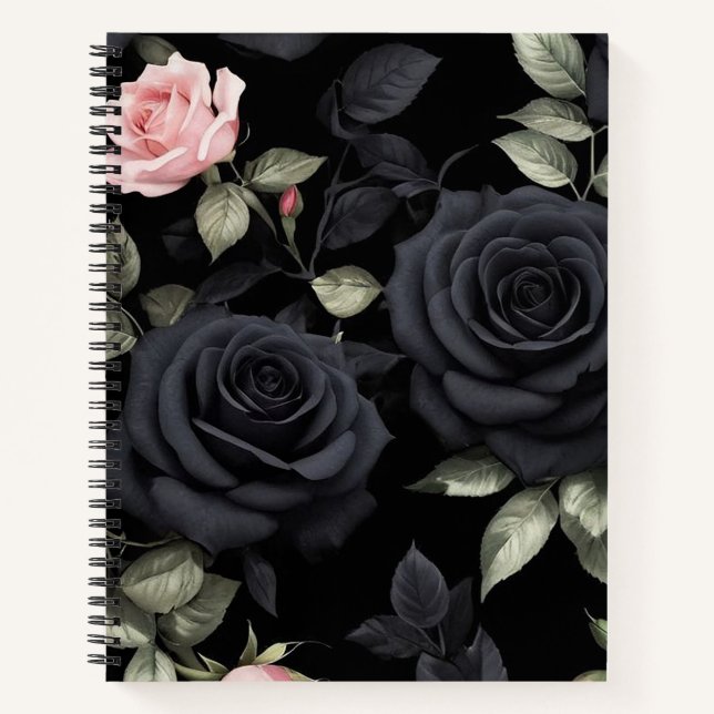 Cuaderno rosas negros 3D (Anverso)