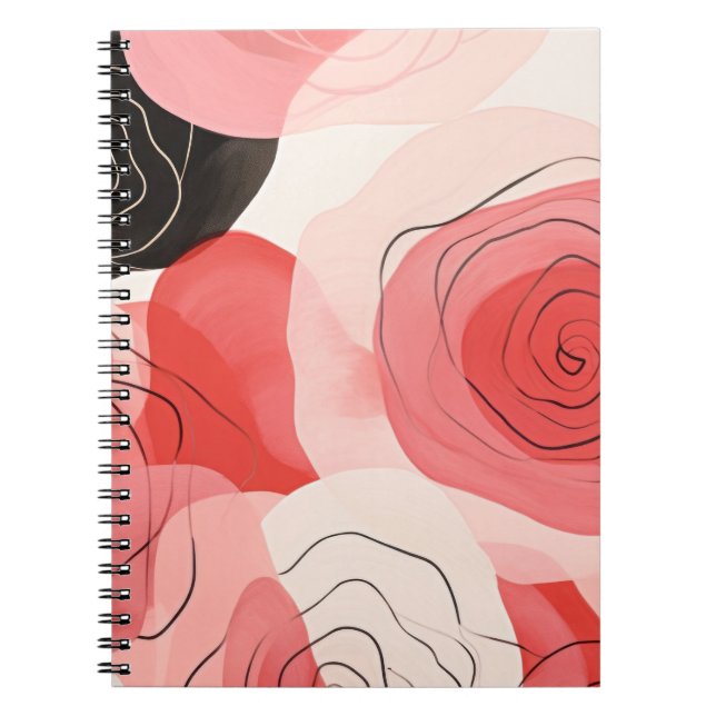 Cuaderno Rosas patrón abstracto (Frente)