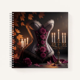 Cuaderno Rosas púrpura de corsé victoriano gótico otoño