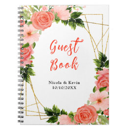 Cuaderno Rosas rojas coral con follaje