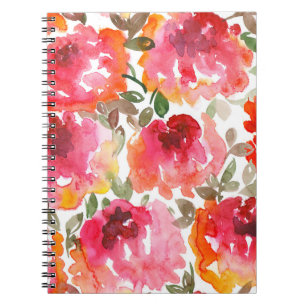 Cuaderno rosas rojas de Shabby, patrón sin costuras.