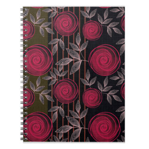 Cuaderno Rosas rojas en negro.