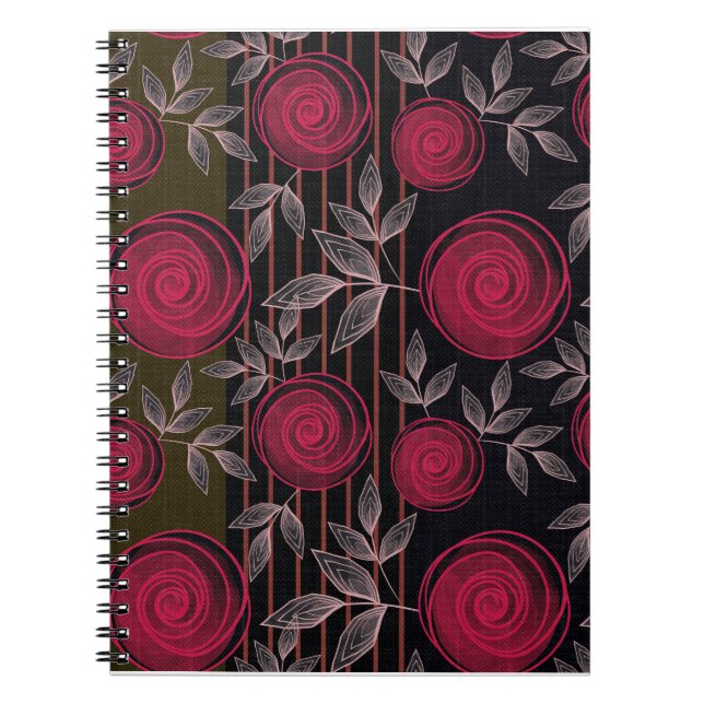 Cuaderno Rosas rojas en negro. (Frente)