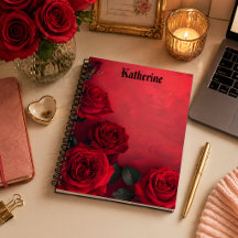 Rosas Rojas Góticas Elegantes con Nombre Personali
