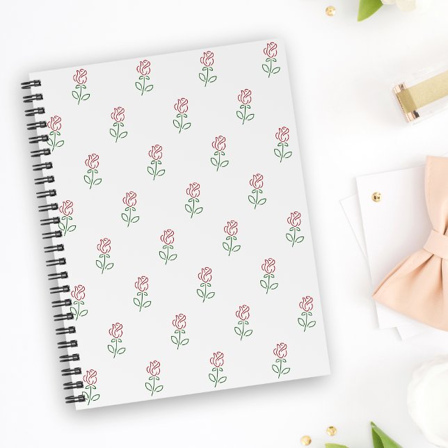 Cuaderno Rosas Rojas, Patrón De Rosas, Flores (Subido por el creador)