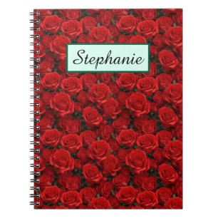 Cuaderno Rosas Rojas Pequeñas Personalizadas