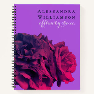 Cuaderno Rosas Rojas Purpúreas Divertidas Inspiradoras Flor