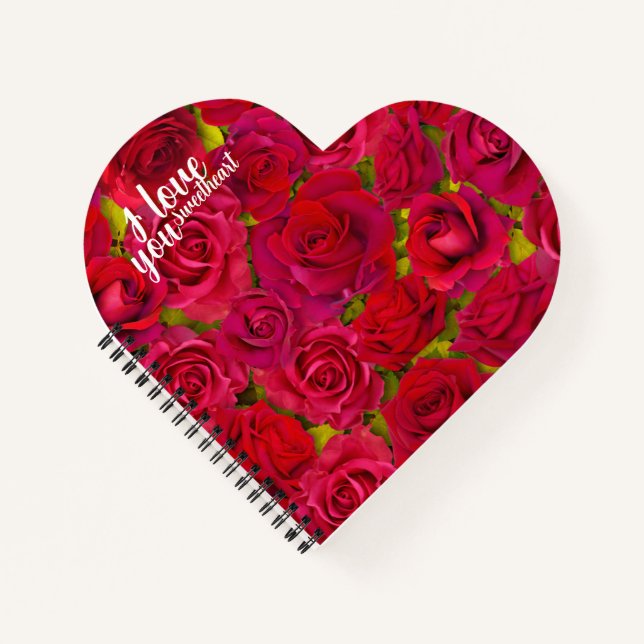 Cuaderno Rosas Rojas Te Amo Nombre (Anverso)