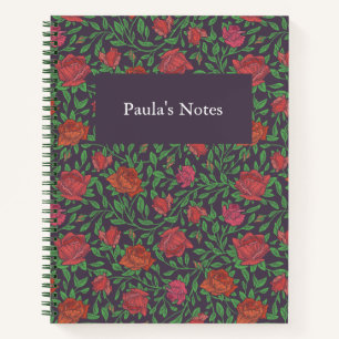 Cuaderno Rosas rojas y fucsias perfectas victorianas gótica