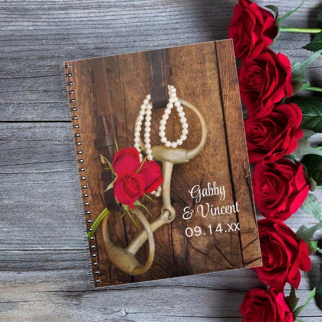 Cuaderno Rosas rojas y países de bit a caballo Boda occiden (Subido por el creador)