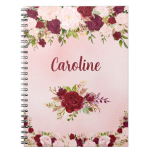 Cuaderno Rosas Rojas y Rosadas Hermosas Personalizadas