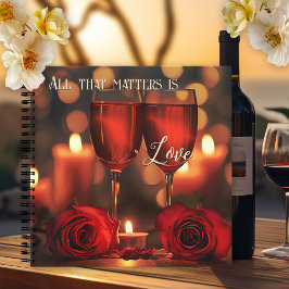 Cuaderno Rosas románticos de vino rojo
