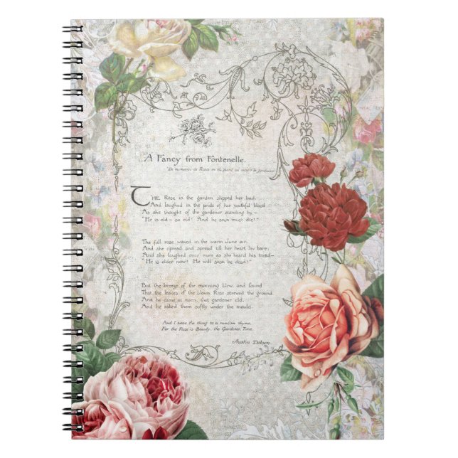 Cuaderno Rosas románticos, frontera poema y filigrí (Frente)