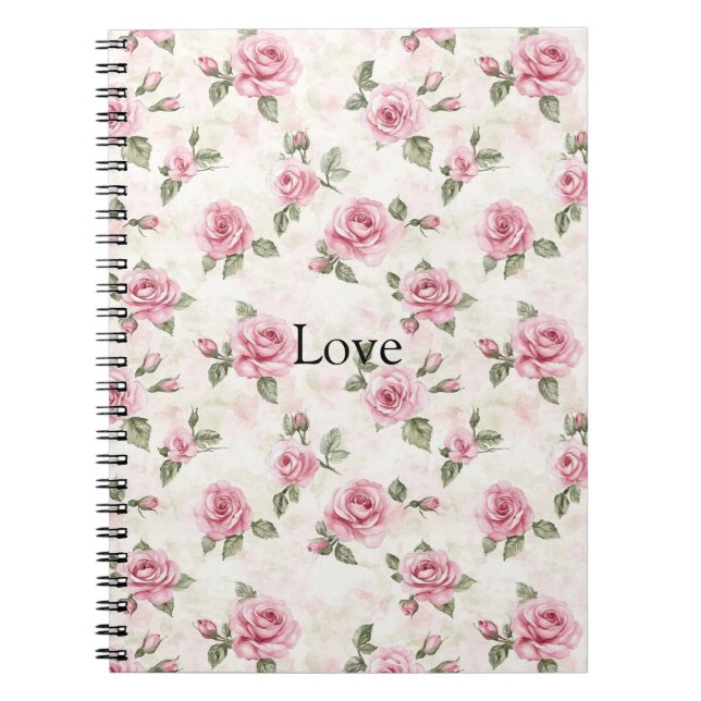 Cuaderno Rosas rosadas bonitas (Frente)