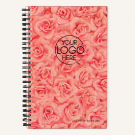 Cuaderno Rosas rosadas de moda Logo moderno